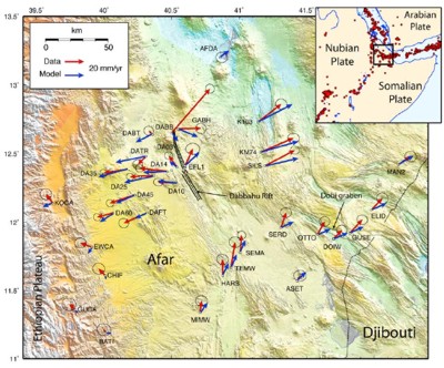 Map of GPS data in Afar