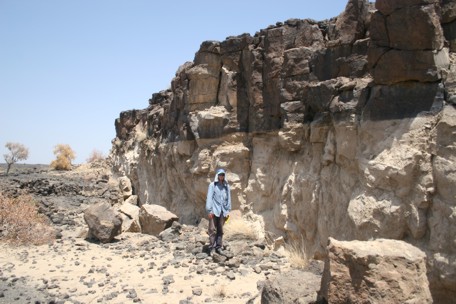 Weathered fault scarp