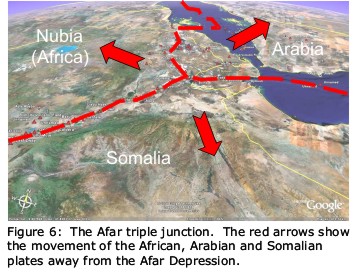 Map of Afar Triple Junction