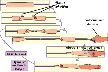 Wilson cycle with mountains