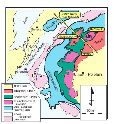 Map of the Internal Alps