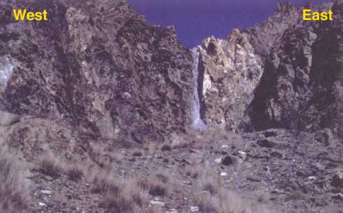 Looking onto the Shahbatot Fault from the south.